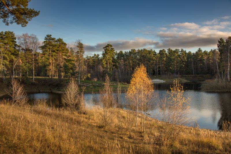 осень озеро саврасово серково ноябрь карстовое В закатных лучах фото превью
