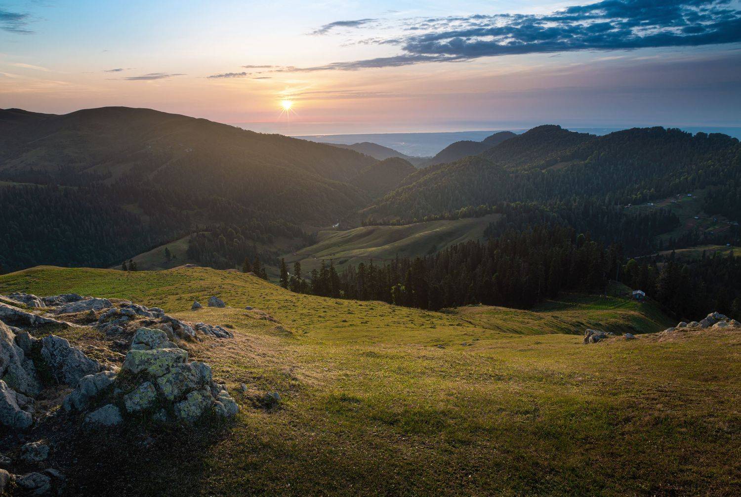 Sunset, landscapes, Georgia, mountains, Helen Vasilieva