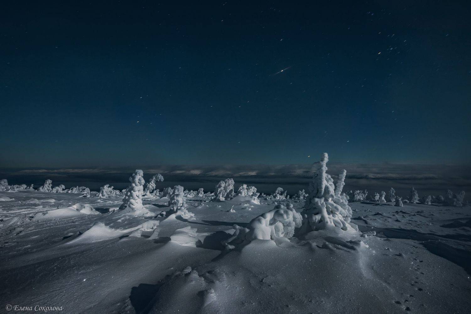 кваркуш, зима, северный урал, зимний пейзаж, ночь, луна, звезды, Соколова Елена