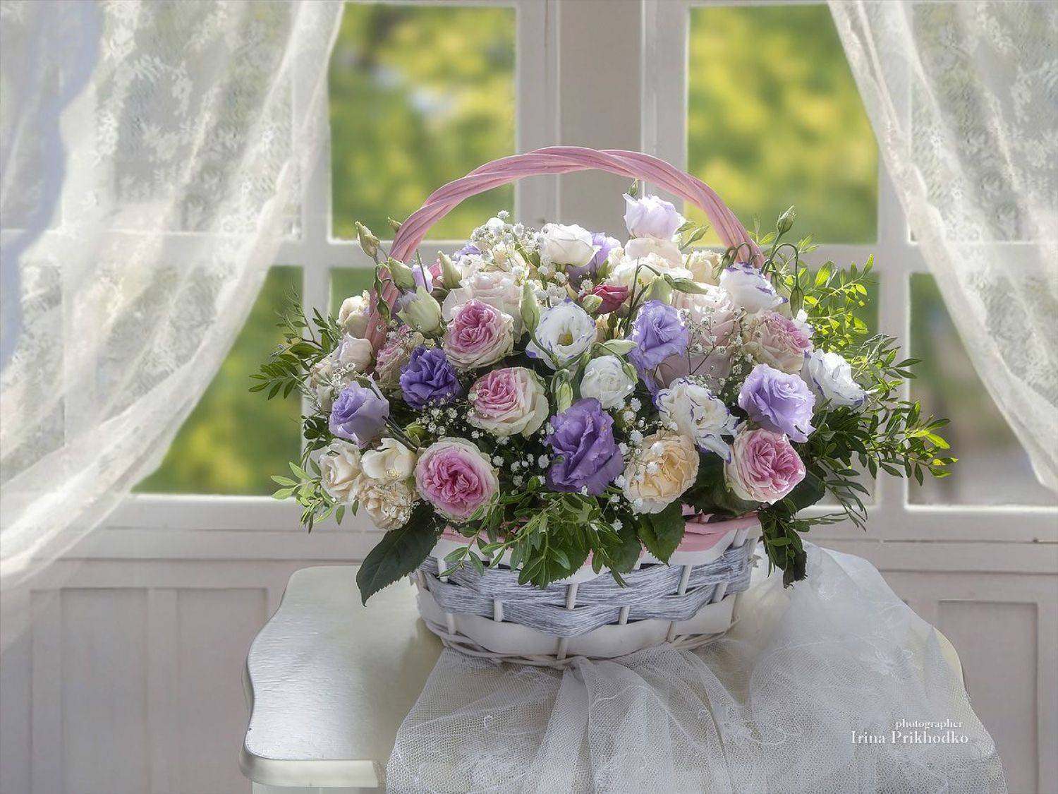 натюрморт, цветы, букеты, корзина, Приходько Ирина