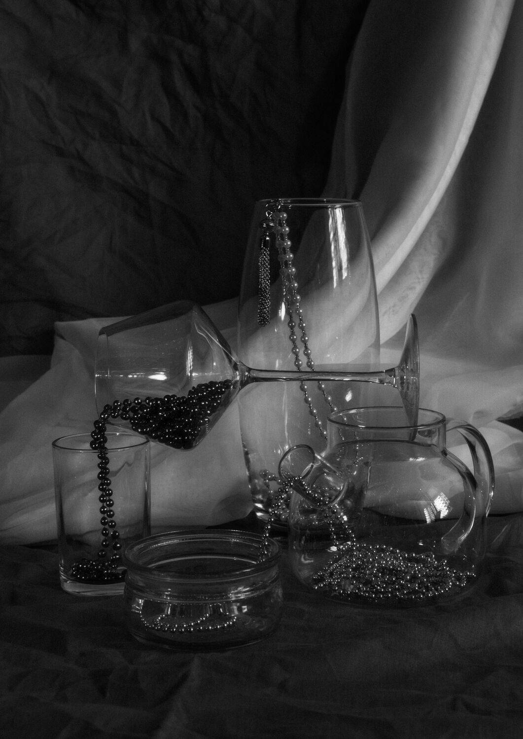 натюрморт, чб, стекло, Елена Шевченко