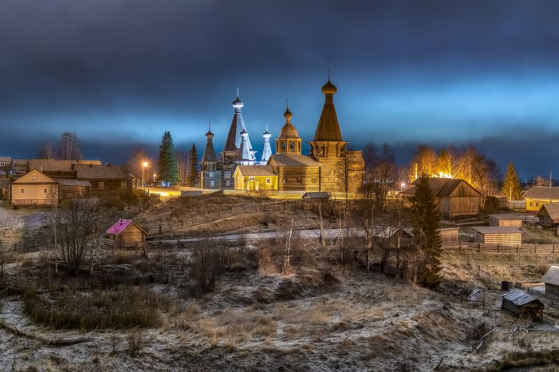 ненокса, церковь, архангельская область, ночное фото Нёнокса фото превью