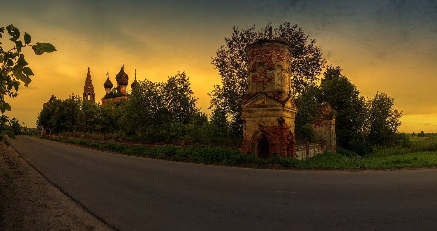 ёмсна, кострома, костромская область, церковь, утро, рассвет, архитектура, Елена Рубинская