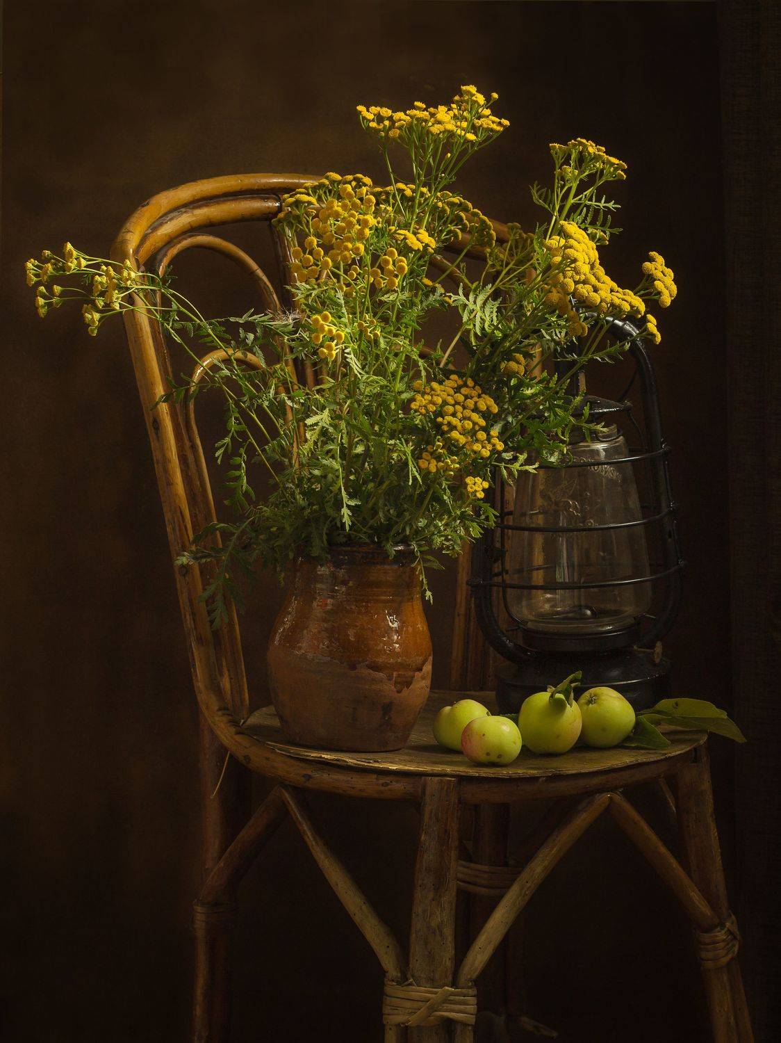 пижма, лампа, кринка, яблоки, август, Elena Hvojnova