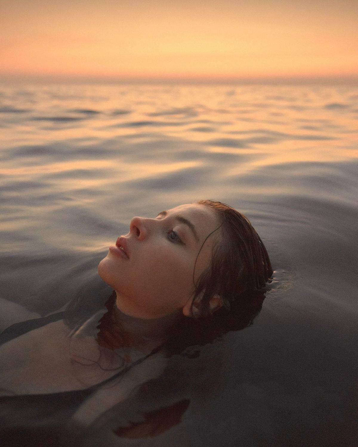 portrait, girl, sunset, sea, портрет, девушка, закат, море, Миндру Александр