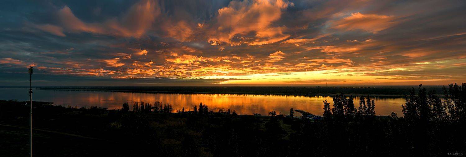 волга, река, вода, восход, закат, красивый, панорама, россия, юг, солнце, облака, утро, вечер, рассвет, Сытилин Павел