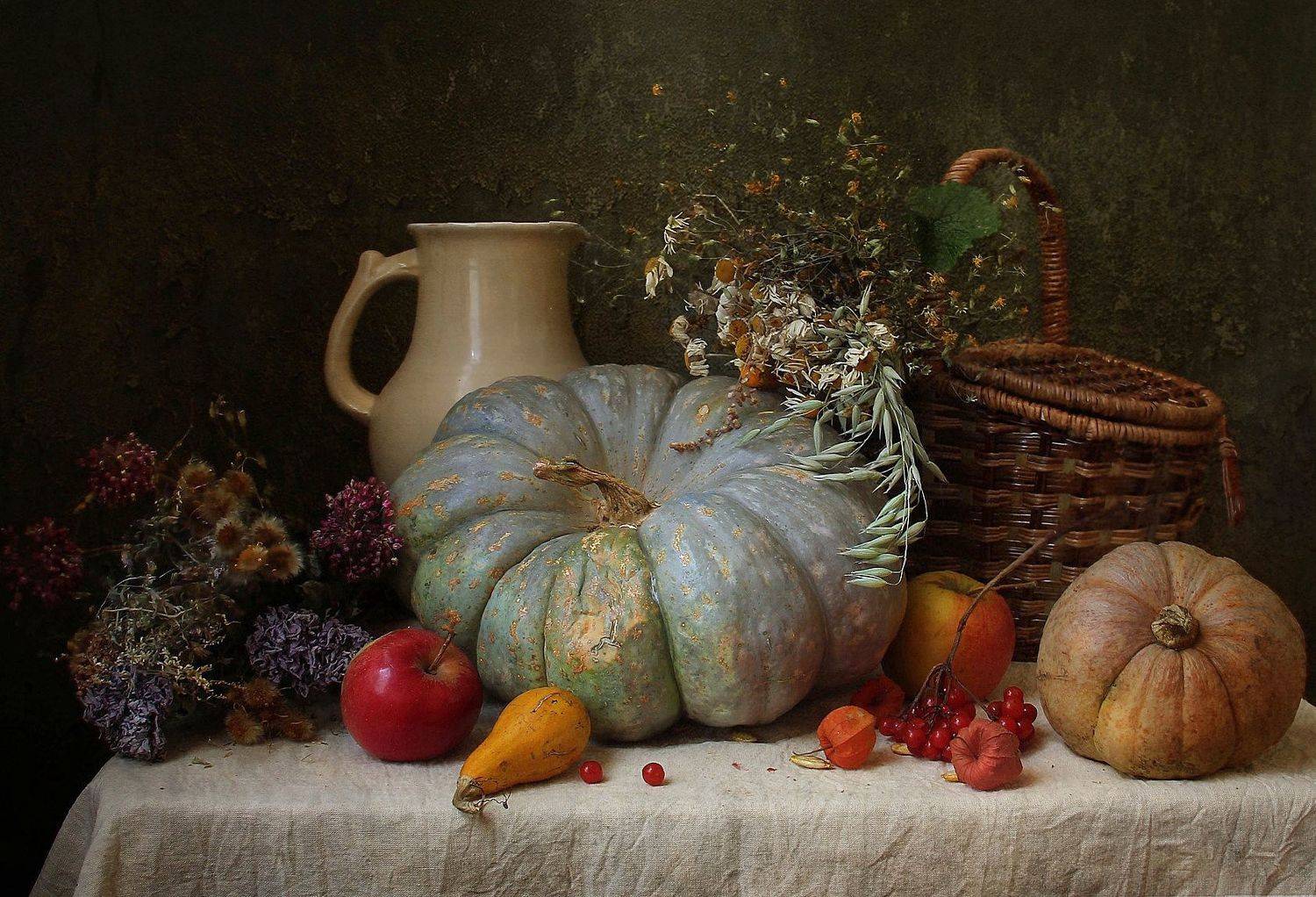 натюрморт, цветы, тыква, лето, марина филатова, Марина Филатова