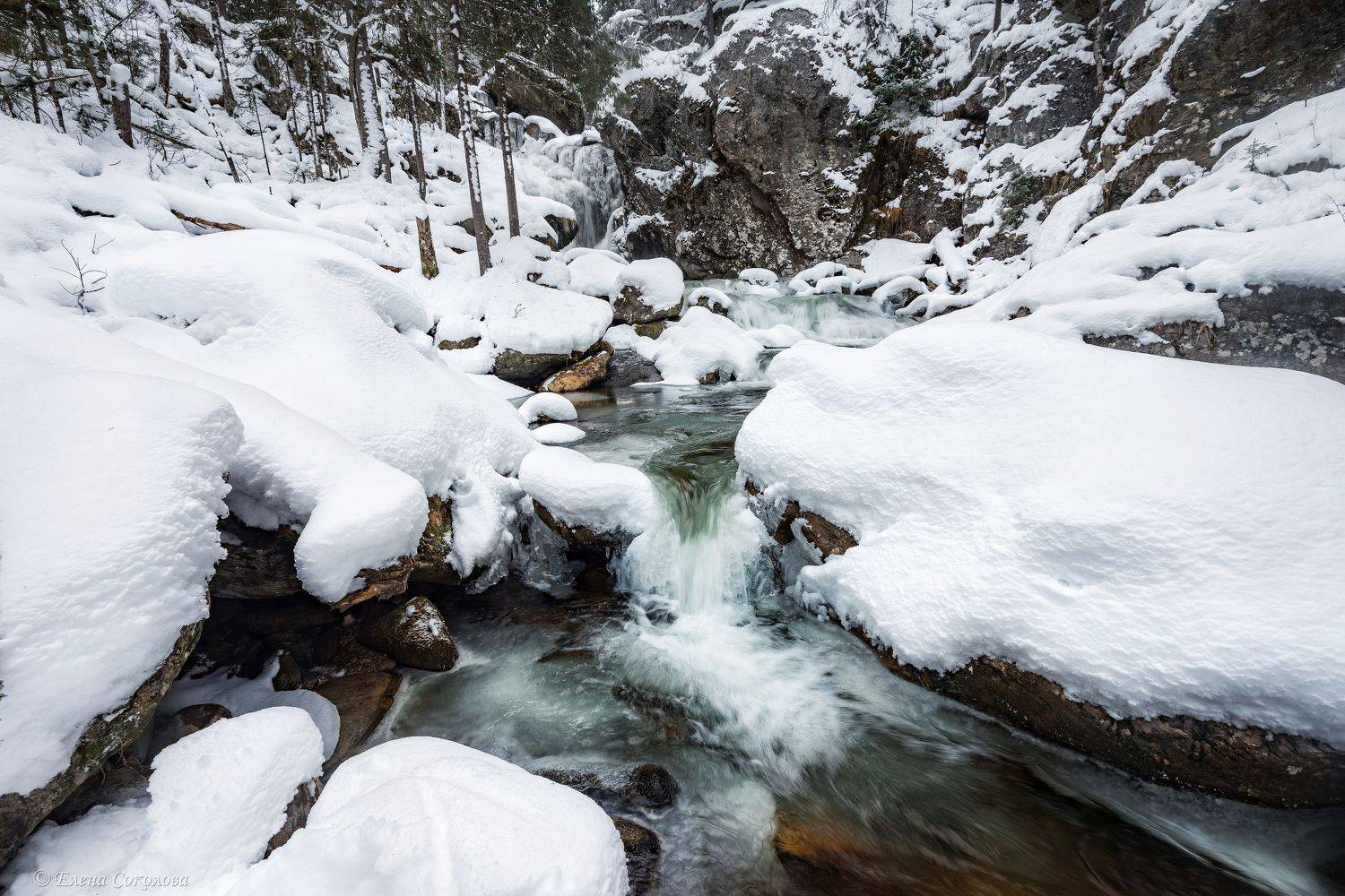 горная река, жигалан, зима, снег, зимний пейзаж, Соколова Елена
