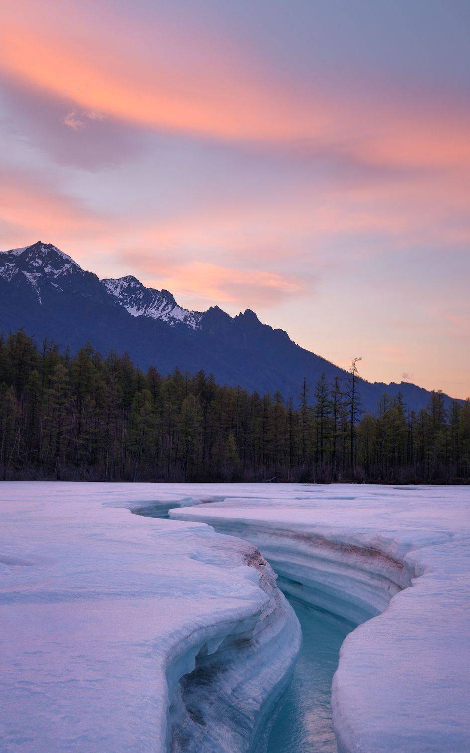 забайкалье, кодар, горы, рассвет, весна, лёд, Леонтьев Константин