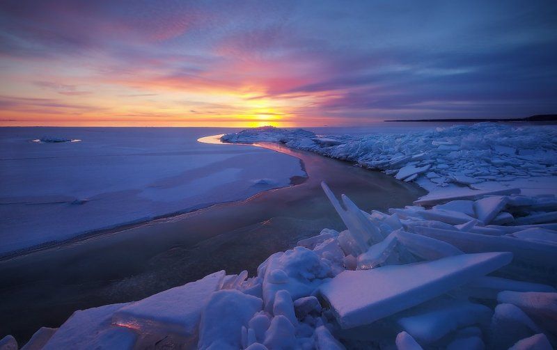 финский, залив Ледяная река фото превью