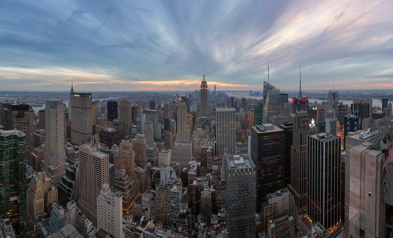 America, Usa, Америка, Манхеттен, Нью-Йорк, Сша Вечерний город Нью-Йорк фото превью