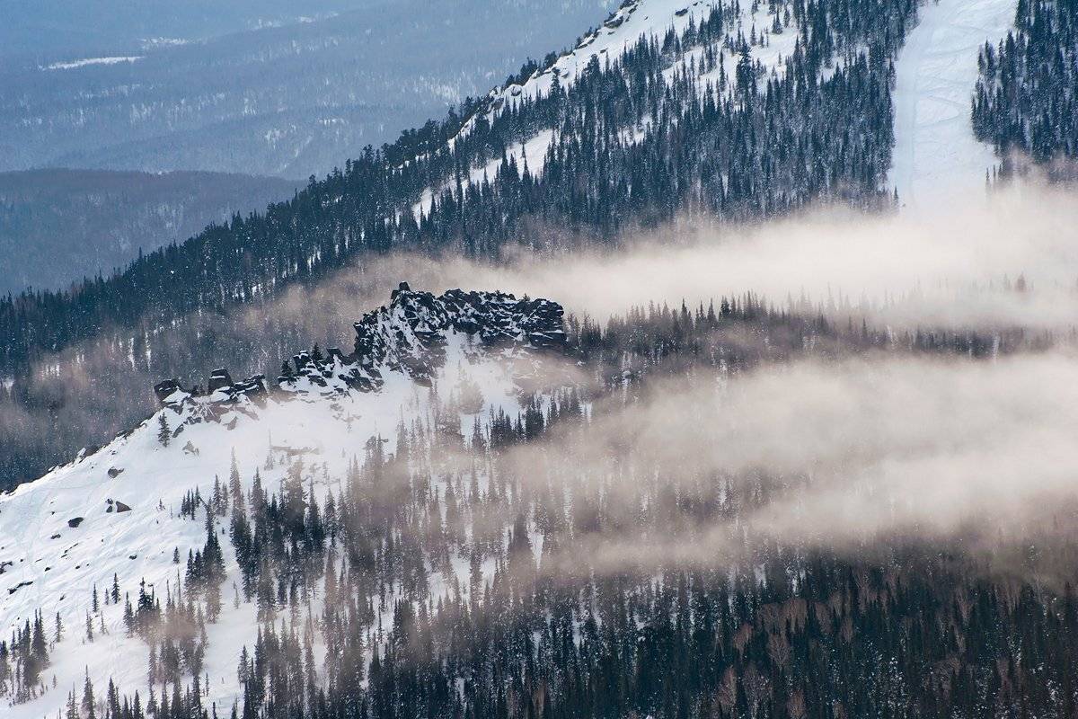 Вечер, Гора зелёная, Горная шория, Зима, Облака, Шерегеш, Валерий Пешков