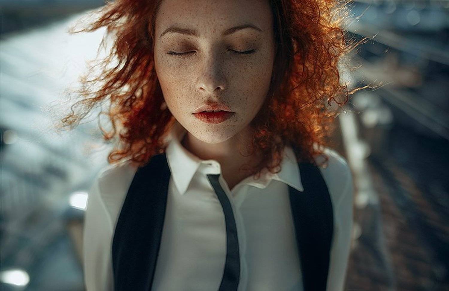 Веснушки, Девушка, Портрет, Рыжая, Солнце, Виктор Корнеев