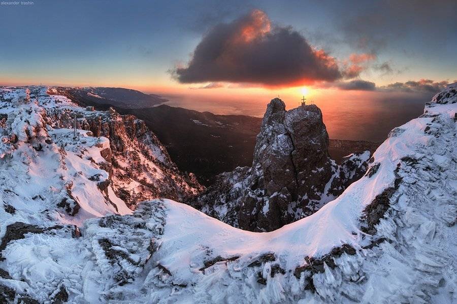 ай-петри, зима, зубцы ай-петри, крым, крымские горы, рассвет, трашин, Александр Трашин