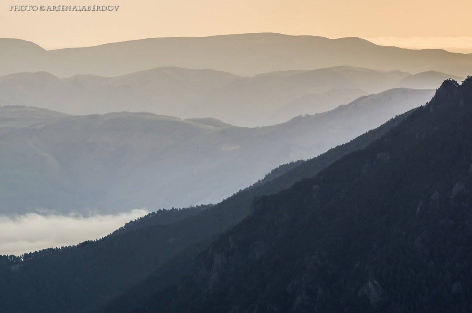 ГОРЫ, Дымка, Кавказ, Карачаево-Черкесия, Лес, Рассвет, Утро, Арсен Алабердов