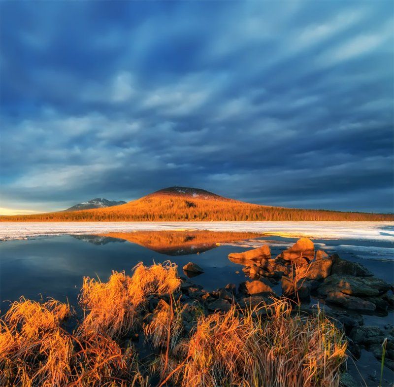 Весна, Горы, Зюраткуль, Озеро, Пейзаж, Природа, Путешествие, Рассвет, Урал, Утро, Южный урал **** фото превью