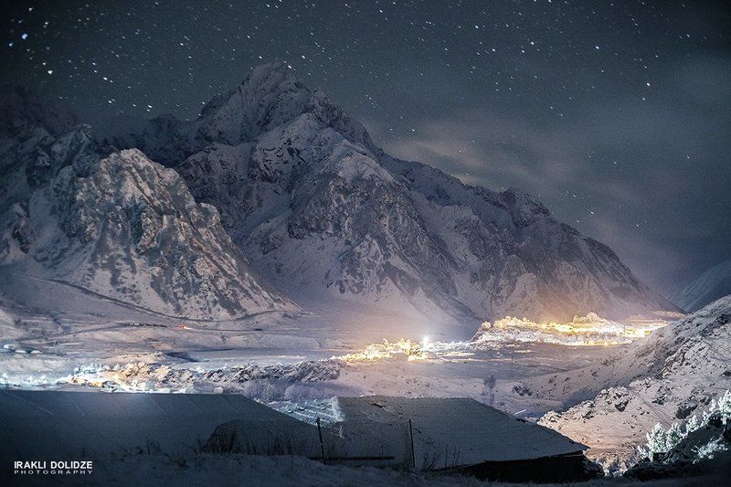 canon, landscape, lights, mountains, night, night photography Kabarjina фото превью