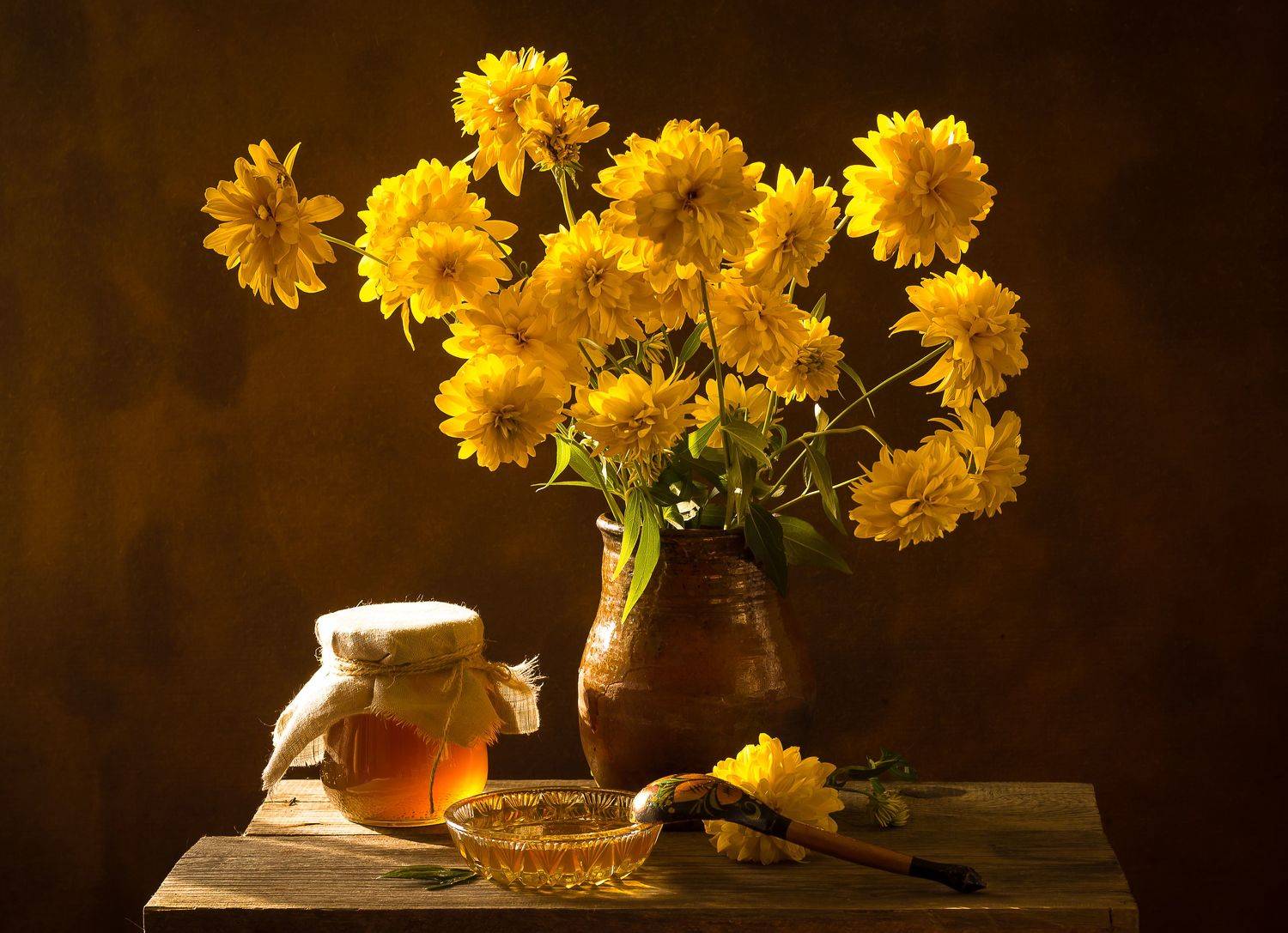 мед, золотые шары, август, Elena Hvojnova