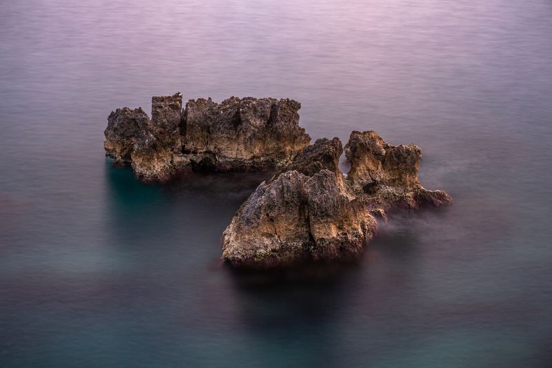 средиземное море, вечер, закат, снимок на выдержке, скалы, турция, пейзаж Умиротворение фото превью