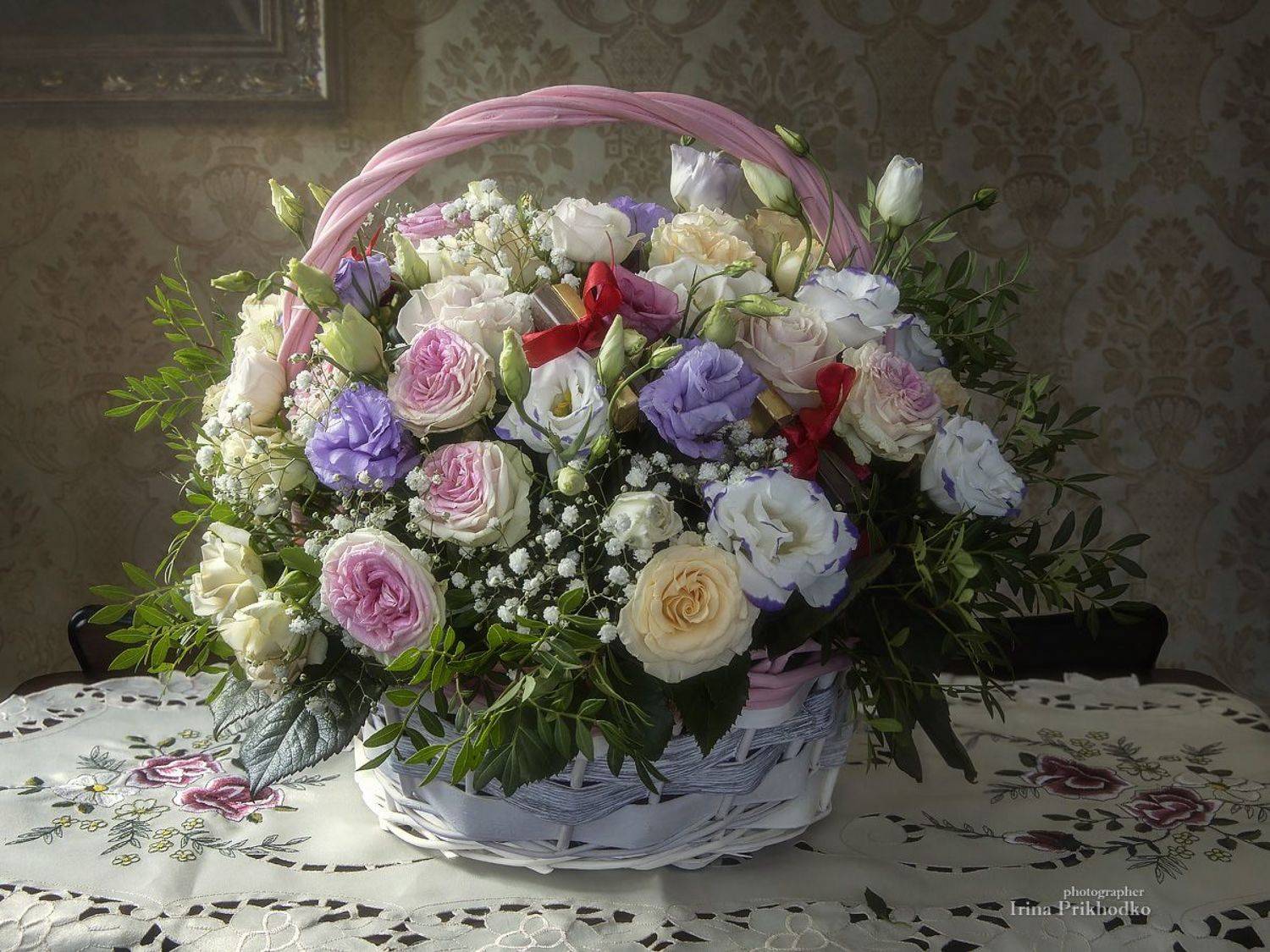 натюрморт, цветы, букет, корзина, интерьер, Приходько Ирина