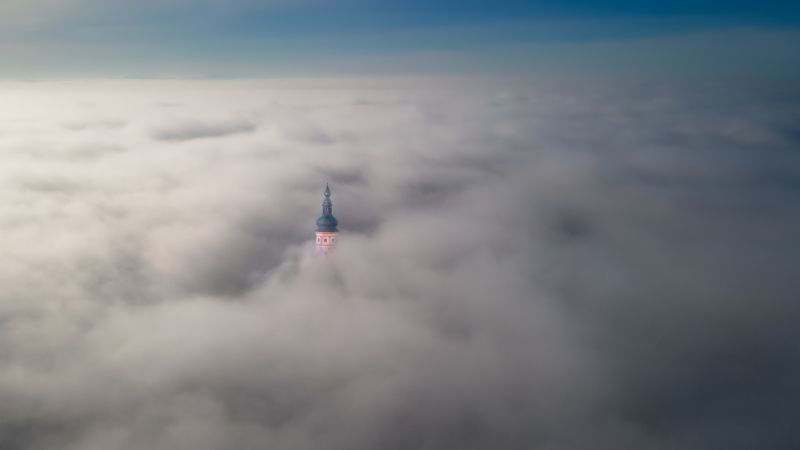 fog, autumn, mikulov, czech, moravia, landscape, castle, chapel, hill, nature, town Autumn in South Moravia фото превью