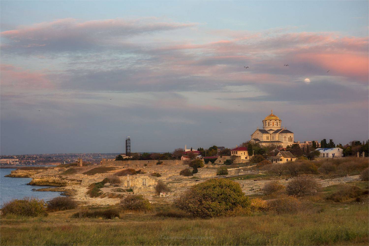 луна, вечер, севастополь, крым, херсонес, пейзаж, осень, cromea, landscape, Дмитренко Екатерина