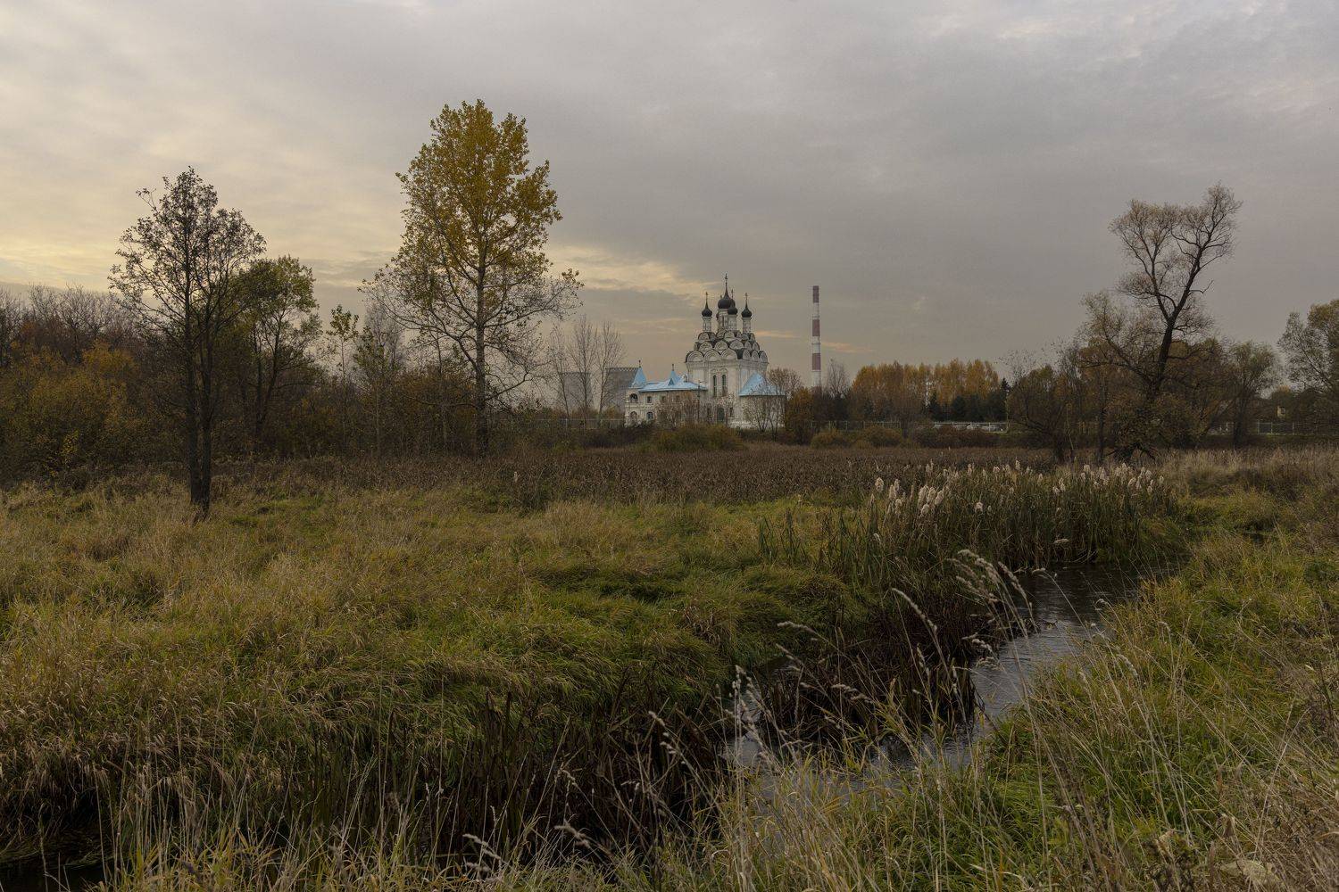 Яуза, Мытищи, Благовещенская церковь, осень, Тайнинское, Илья Пономарев