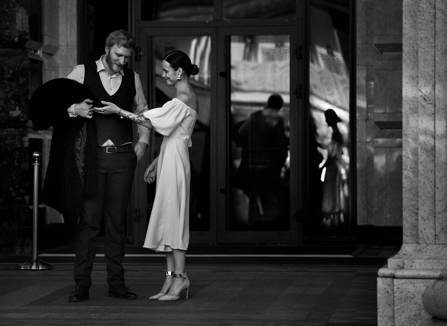 чб фото. городские картинки, уличное фото, двое, Vera Trandina