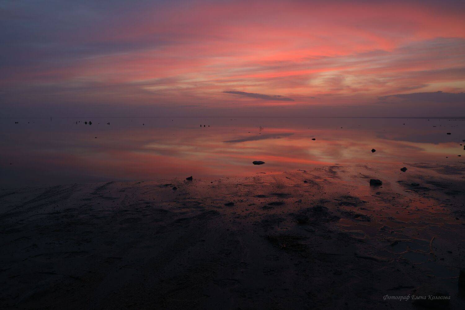 закат озеро озероБаскунчак весна, Елена Колосова