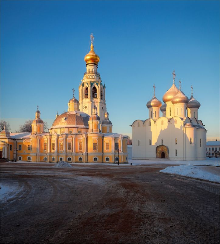 пейзаж, панорама, архитектура, храм, осень, утро, свет, цвет, александр никитинский Вологодский кремлёвский ансамбль... фото превью