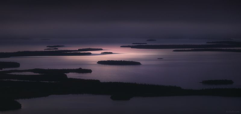 ловозеро, нинчурт, луяврурт, сейдозеро, острова, кольский полуостров, осень, тайга, озеро, лес Острова Ловозера в предрассветный час фото превью