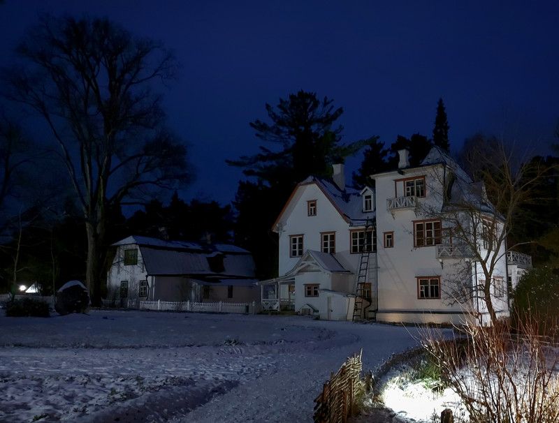 музей, усадьба, вечер, пейзаж, осень, сумерки Прогулка в музее-усадьбе художника В.Д.Поленова. Тульская обл. Ноябрь 2022. фото превью