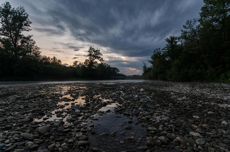 река, пшеха, вечер  фото превью