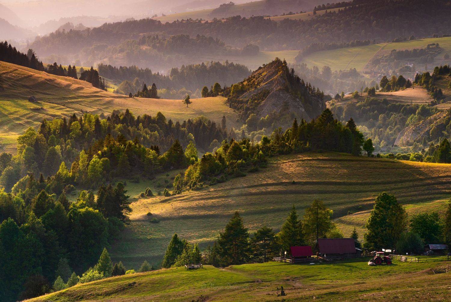 rock, mountains, photo, photography, landscape, mountainscape, summer, Pieniny, Rozdziela, sunset, g&oacute;ry, zach&oacute;dsłońca, Poland, Polska, forest, clearing, Nikon, Tamron, Carpathians, colors, idyllic, hut, beautiful,  Marcin Dobrowolski