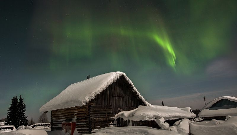 печора,.коми,север,природа,аврора,северное сияние,komi, Вечерние красоты фото превью