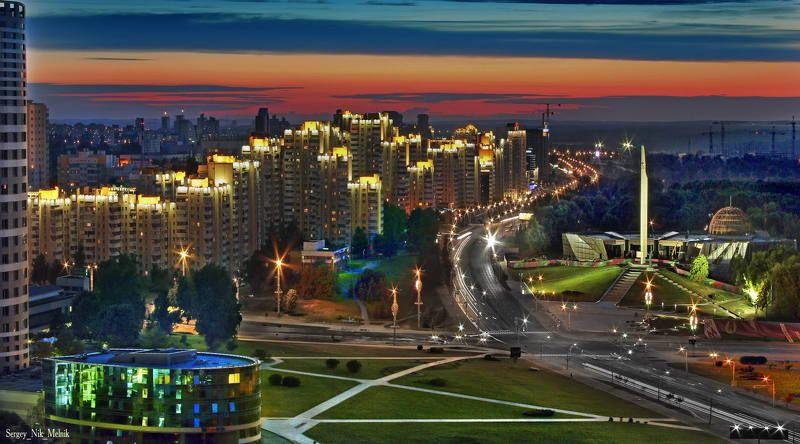 беларусь, минск, ночной-город-минск, фото-минск, фотосъёмка-интерьеров-минск, экстерьерная-фотосъемка, фото-вечерний-минск-с-высоты, интерьерная-фотосъёмка-минск , Симфония вечернего города фото превью