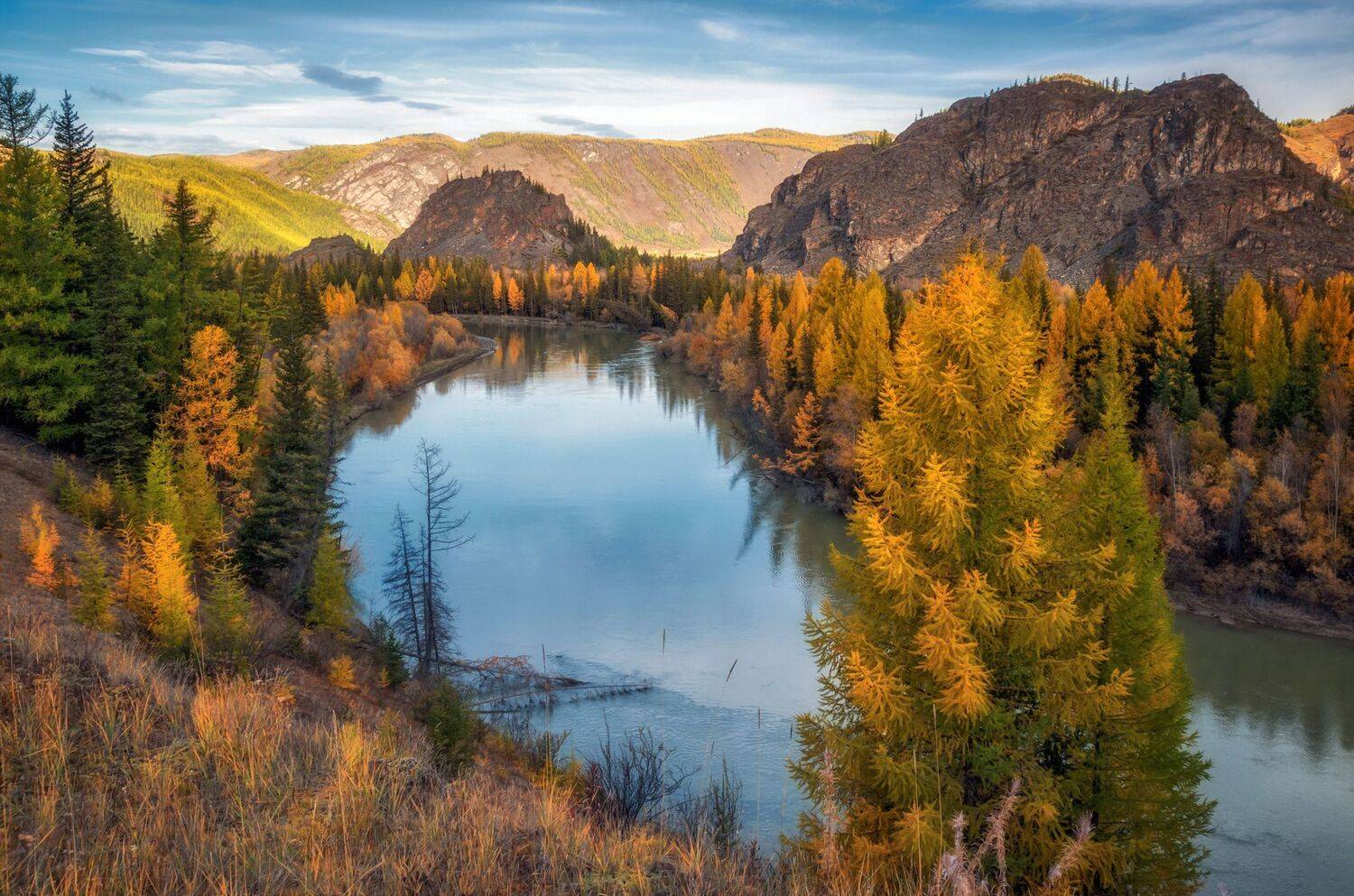горный алтай,осень,утро,протока чуи, lora_pavlova