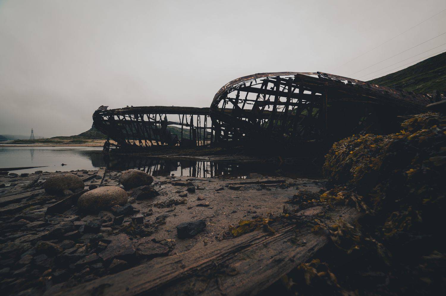 arctic, ice, cold, teriberka, ship, grave, coast, night, fleet, port, polar, northern,, Бугримов Егор