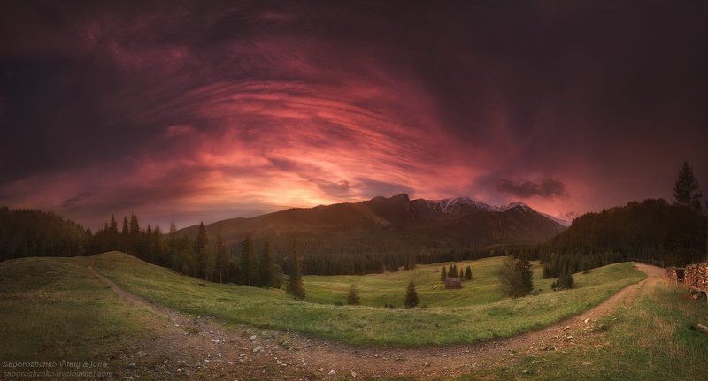 evening majesty, family garden, glow, hazy, kalat?wki, mountains, poland, polska, sunlight, sunset, tatra mountains, vint26, zakopane, zaporozhenko, zaporozhenko vitaly & julia Evening Majesty фото превью