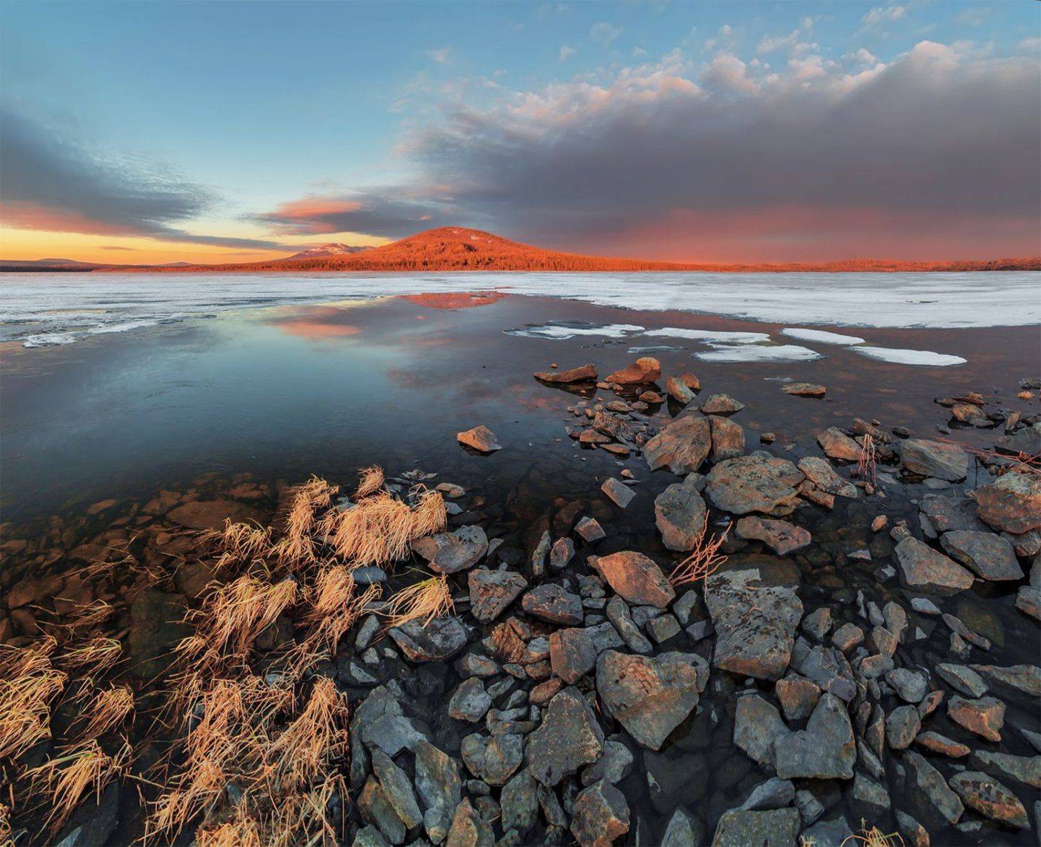 Весна, Восход, Горы, Зюраткуль, Озеро, Пейзаж, Природа, Путешествие, Рассвет, Урал, Утро, Южный урал, Альберт Беляев