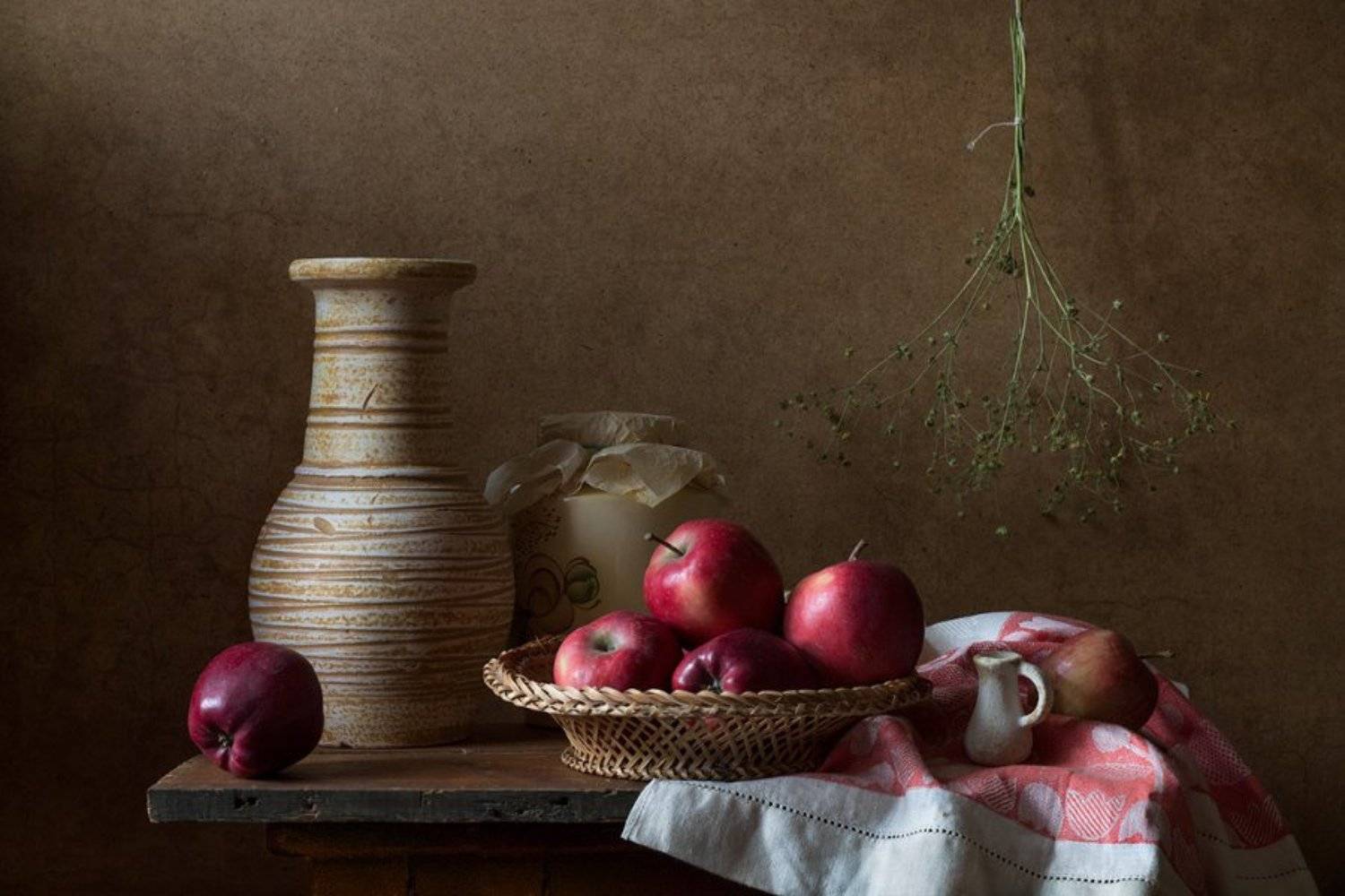 кувшин, натюрморт, яблоки, Курочкина Диана