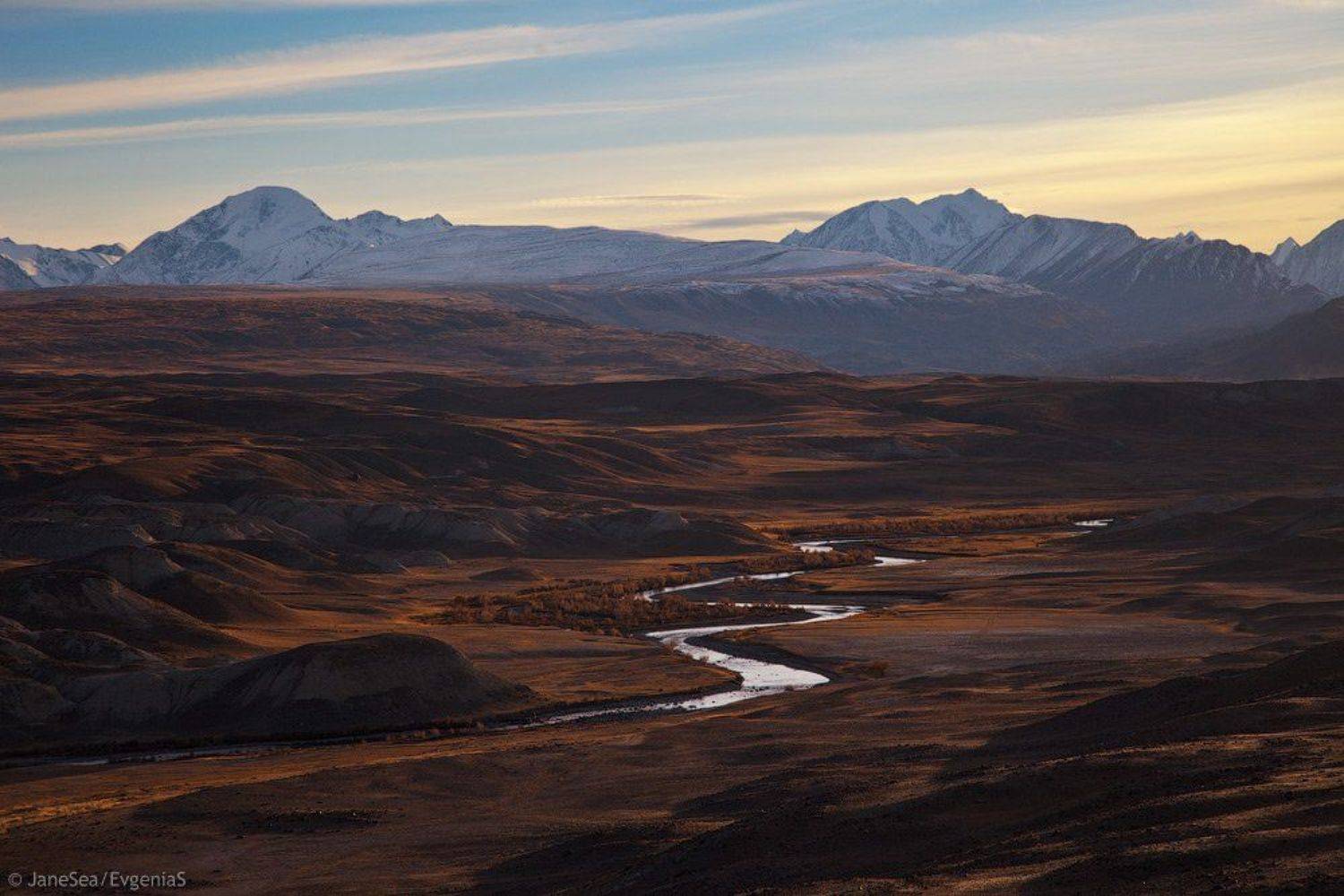 Алтай, Горный алтай, Горы, Закат, Осень, Чаган-Узун, Южно-чуйский хребет, Евгения Смолякова