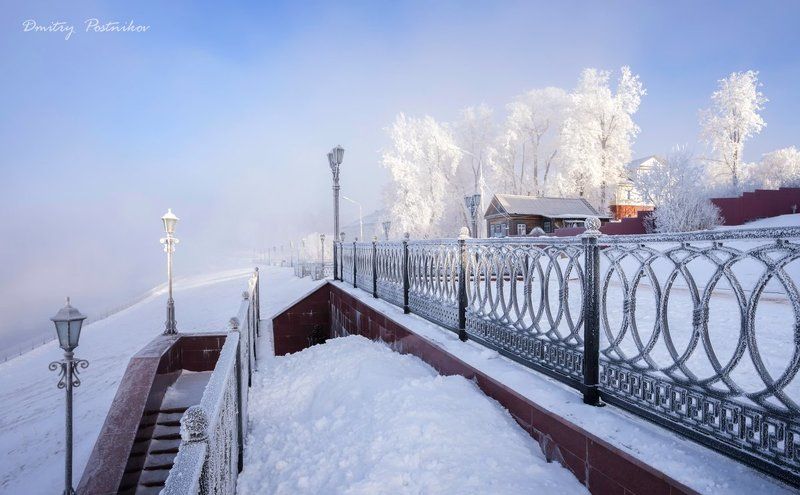 город,углич,зима,январь,мороз,иней,снег,утро,туман Углич.Морозная свежесть. фото превью