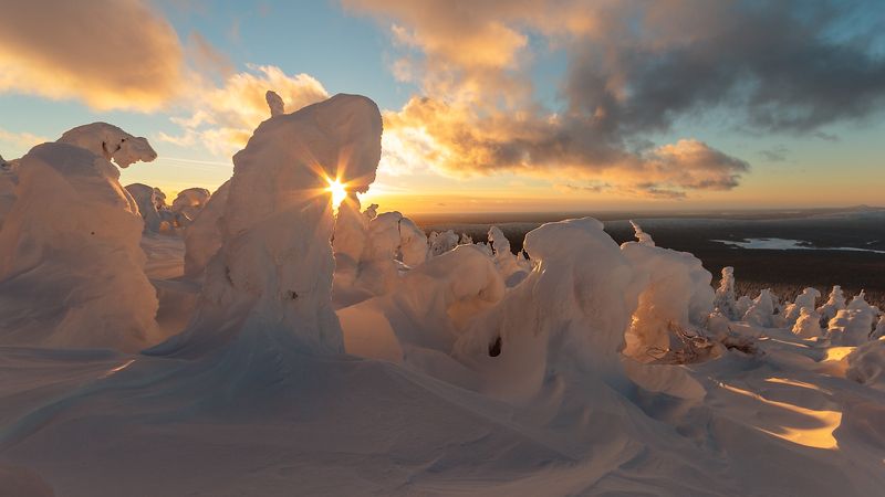 Закат, Пейзаж, Пермский край, Природа На останцах древнего камня. фото превью