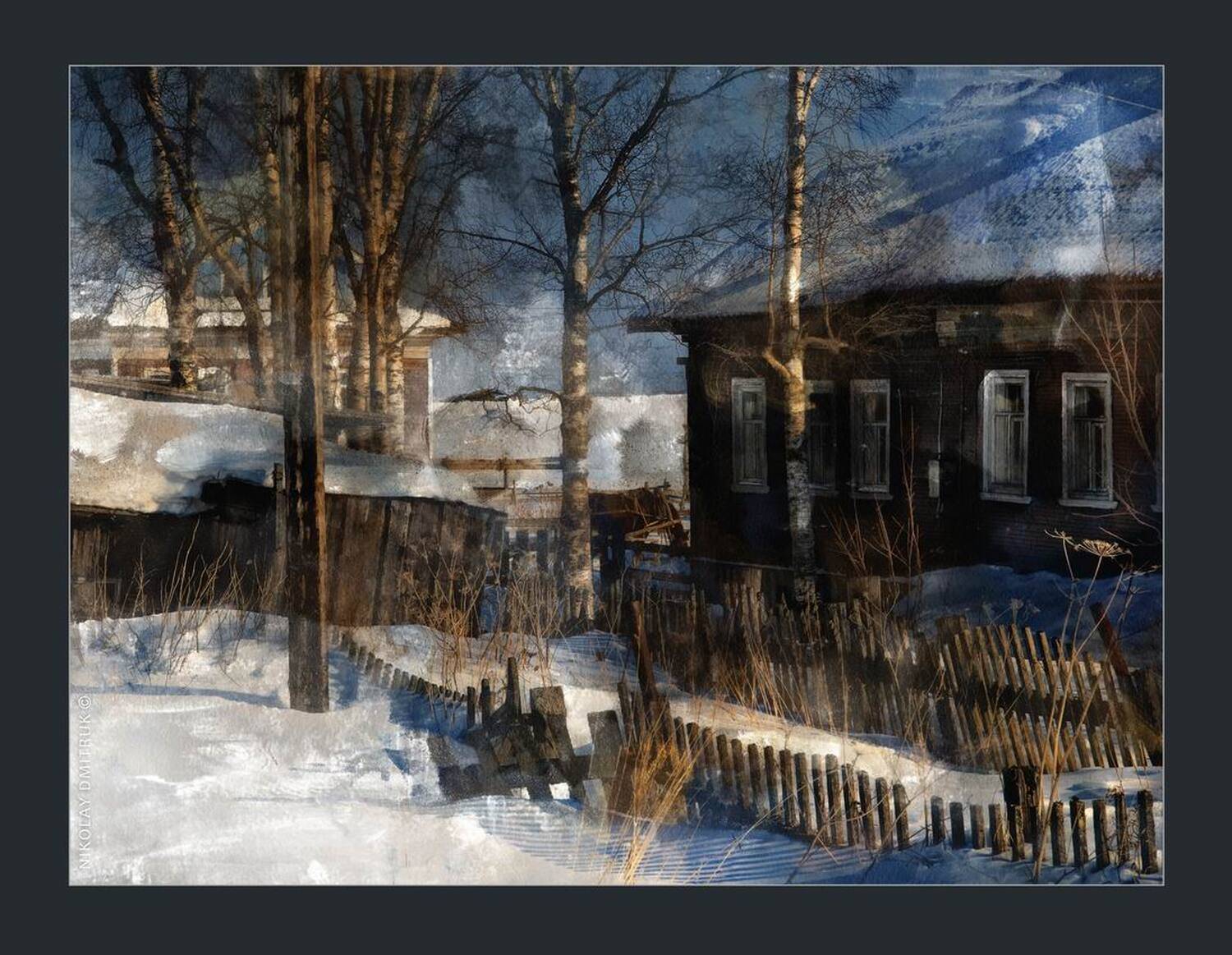 Деревня, Зима, Музыка, Пейзаж, николай дмитрук