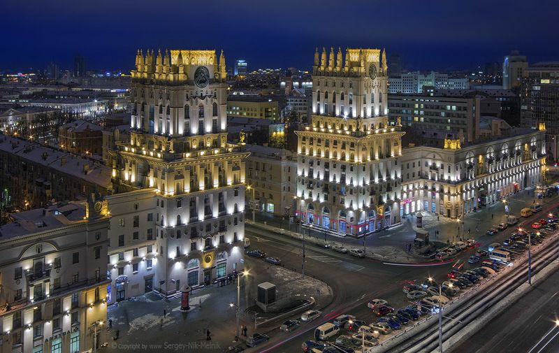 беларусь, минск, ночной-город-минск, фото-минск, фотосъёмка-интерьеров-минск, экстерьерная-фотосъемка, фото-вечерний-минск-с-высоты, интерьерная-фотосъёмка-минск , «Башни-Близнецы» на вокзале Минска фото превью