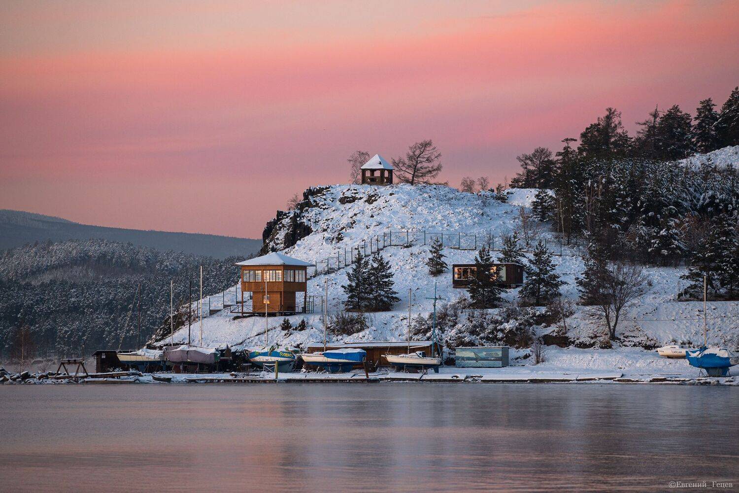 пейзаж, урал, тургояк, озеро, зима, Евгений Гецев