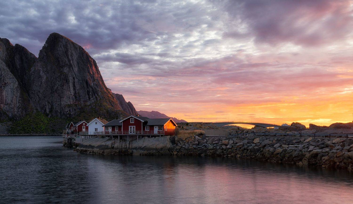 норвегия, лофотен, лофотенские острова, закат, рассвет, хамнёй, norway, lofoten, lofoten islands, sunset, sunrise, golden hour, hamnoy, Эрнест Вахеди
