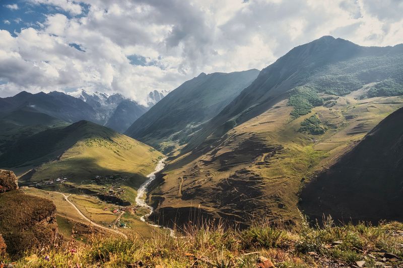 пейзаж, природа, горы, северная осетия-алания, кавказ Над горной пасторалью фото превью