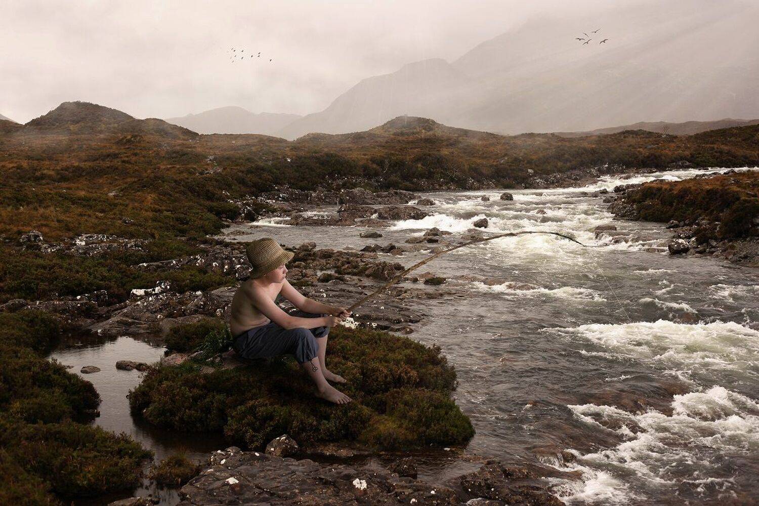 река, рыбак, Sergii Vidov